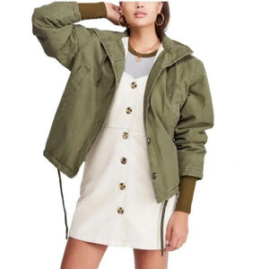 BDG Cypress Fleece Military Jacket Coat Green UO M